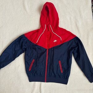 Nike Red and Blue Hooded windbreaker